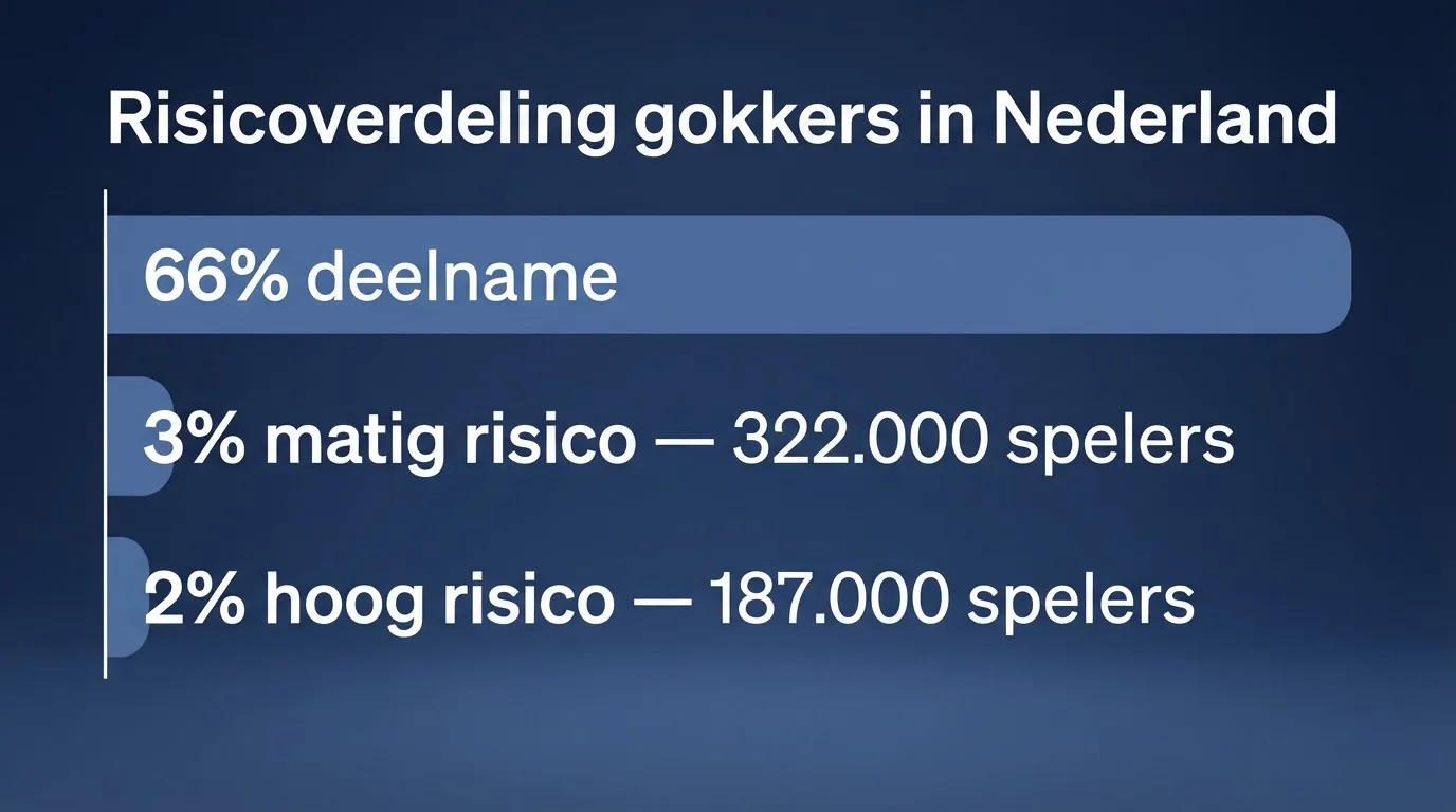 Een grafiek met het aandeel risicospelers onder Nederlandse gokkers